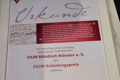 Gründungspreis für CVJM Bündisch Münster